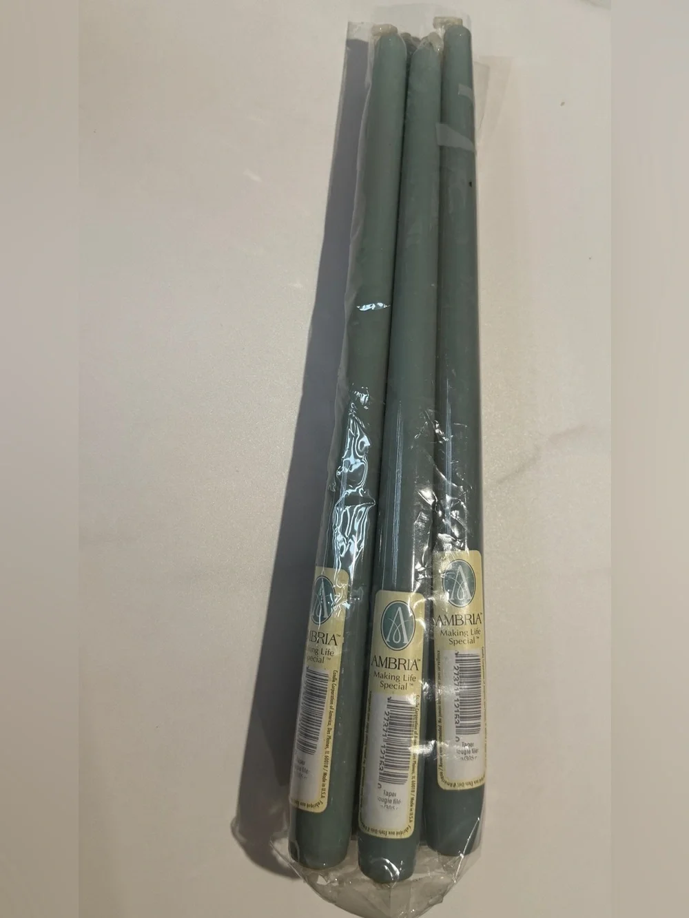 Sage Green Taper Candles - Set of 5